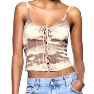 ZARA Lace Up Corset Top Size S